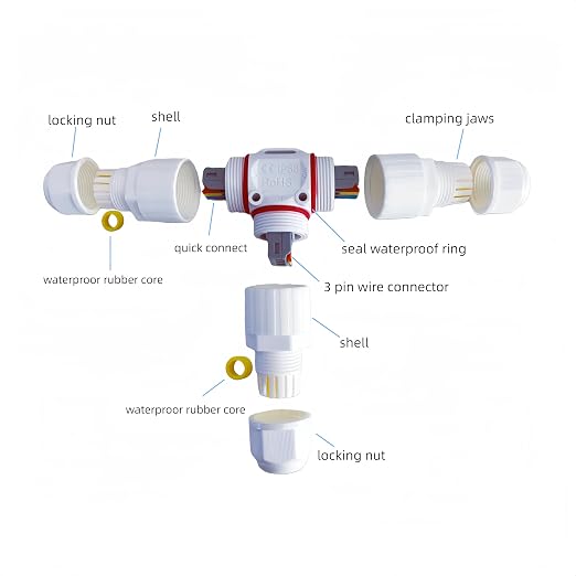 T-Type Waterproof Cable Connectors, 3 Way IP68 Waterproof Electrical Junction - Image 3