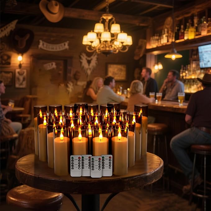 24 Pack LED Gray Flameless Candles - Image 2