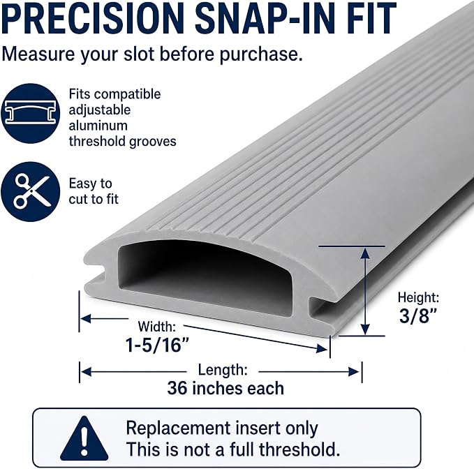 2-Pack 36 Inch Door Threshold Seal Replacement Insert, Door Threshold Strip & - Image 2