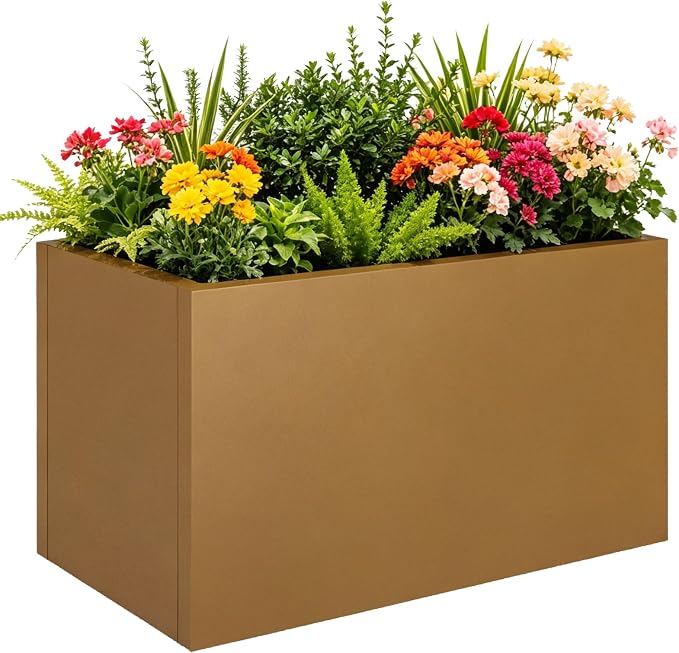 32"x16"x16" Corten Steel Planter Box, Large Steel Planter Box | Heavy-Duty Rust by Meyoppm