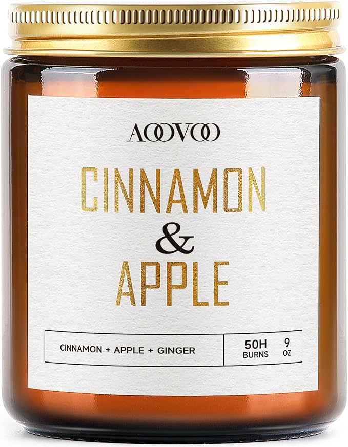 AOOVOO Apple Cinnamon Candle - 9 oz Scented Candles by AOOVOO