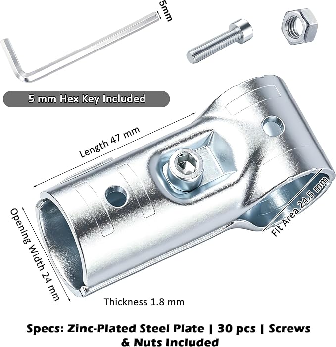 30 Pcs T Maker Pipe Connectors Tee Clamps Fits Emt Conduit, 3/4" | Zinc Plated - Image 5