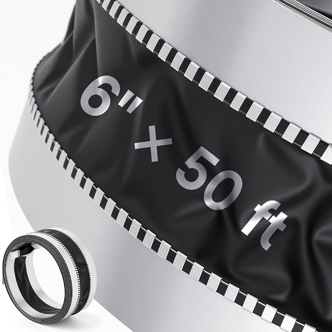 Zonon 6 x 50 ft Vinyl Flexible Duct Connector Canvas Duct Connector Roll by Zonon