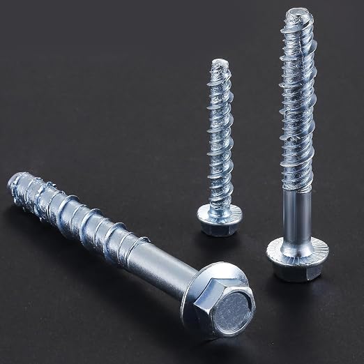 Wensilon 1/4" x 2" Zinc Plated Large Diameter Concrete Screw Actual Thickness - Image 4