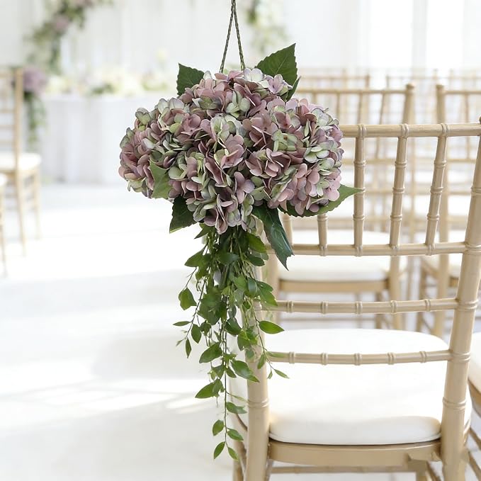 Kimura's Cabin 6pcs Fake Hydrangeas Flowers Vintage Artificial Silk Hydrangea - Image 6