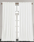 Chezmoi Collection Lux Cream White Crushed Velvet Curtains 2 Panel Set by ChezmoiCollection