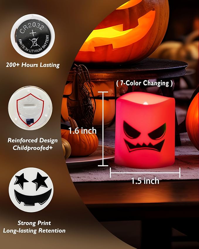 Homemory 24Pack Color Changing Halloween Flameless Candles, 200+ Hours LED - Image 7