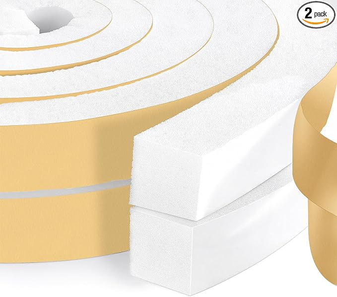 High Density Foam Tape Air Conditioner Window Seal, 1x1 Inch Thick Foam Stripe by DEMEDO