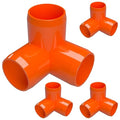 1" 3-Way Elbow Furniture Grade PVC Fitting in Orange, Made in USA, UV-Resistant by FORMUFIT