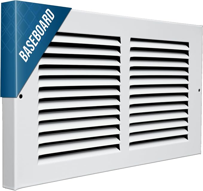 2 Pack] Fits 14x6 Duct Opening | Steel Baseboard Return Air Grille by Handua | - Image 3