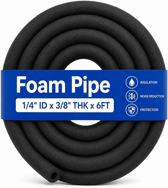 CARGEN 1/4" ID Foam Pipe Insulation Fits 1/4" OD Ice Maker Water Line | by CARGEN