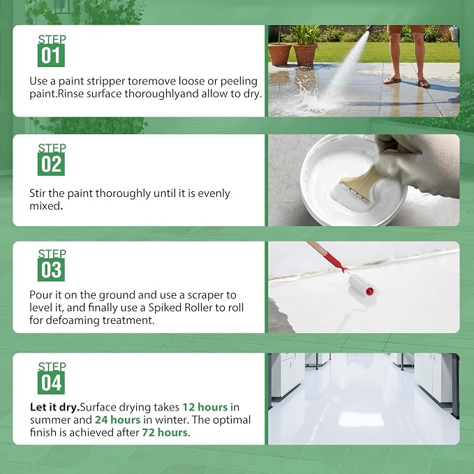 5 gallon, Professional Floor or Wall Paint Kit) -Acrylic Concrete Coating - Image 6