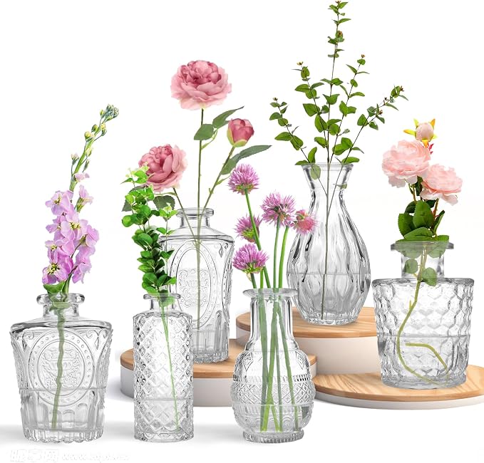 Mini Glass Bud Vases by KETWOD