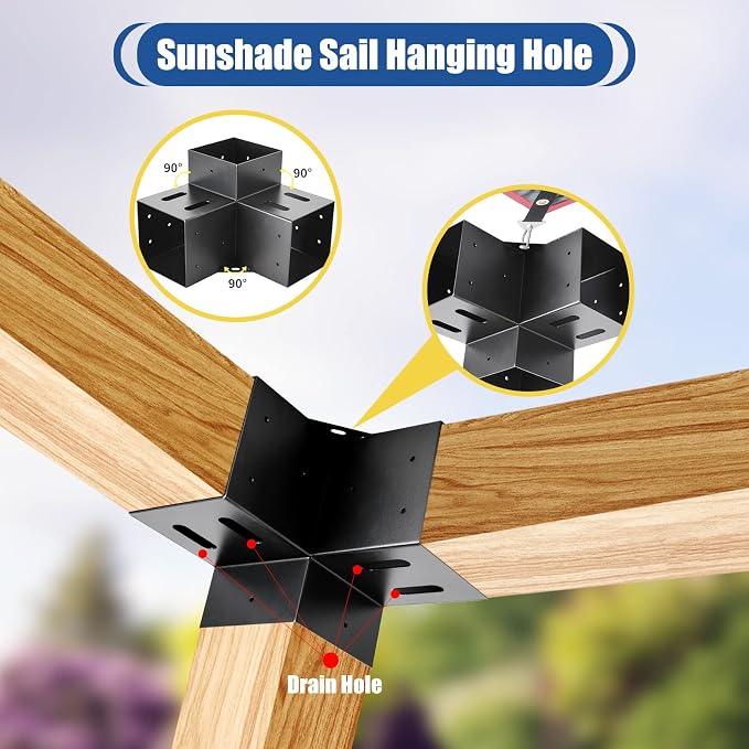 4 Pcs 4"x4" Pergola Brackets - Image 4