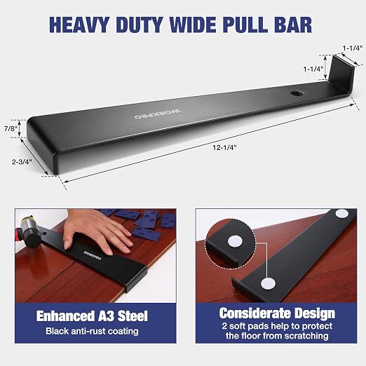 WORKPRO Laminate Flooring Installation Kit, Heavy Duty Pull Bar, Tapping Block - Image 3