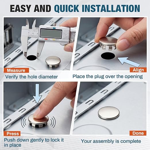 Hicarer 30 Pack Fit 7/8" Hole Metal Plugs, - Image 4