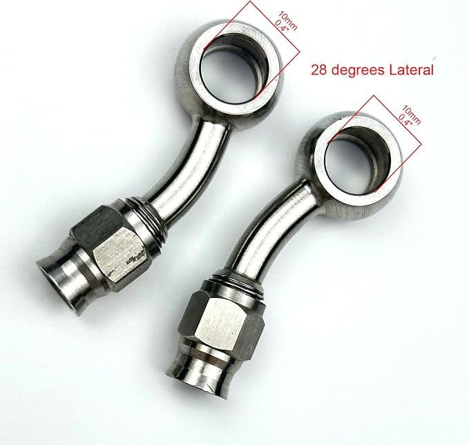 2pcs stainless steel 28 Lateral degree elbow female AN3-3 3AN to Metric M10 - Image 2