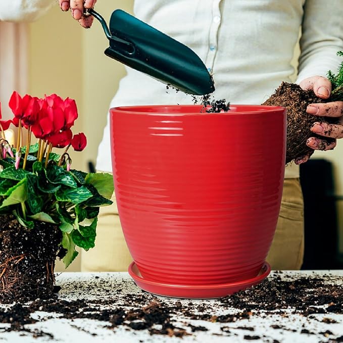 Ceramic Pot for Plants 12 Inch - Image 4