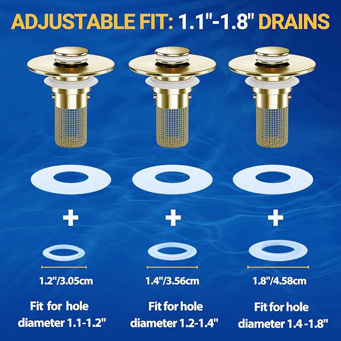 Bathroom Sink Drain Strainer, Pop-Up Bathroom Sink Stopper - Image 9