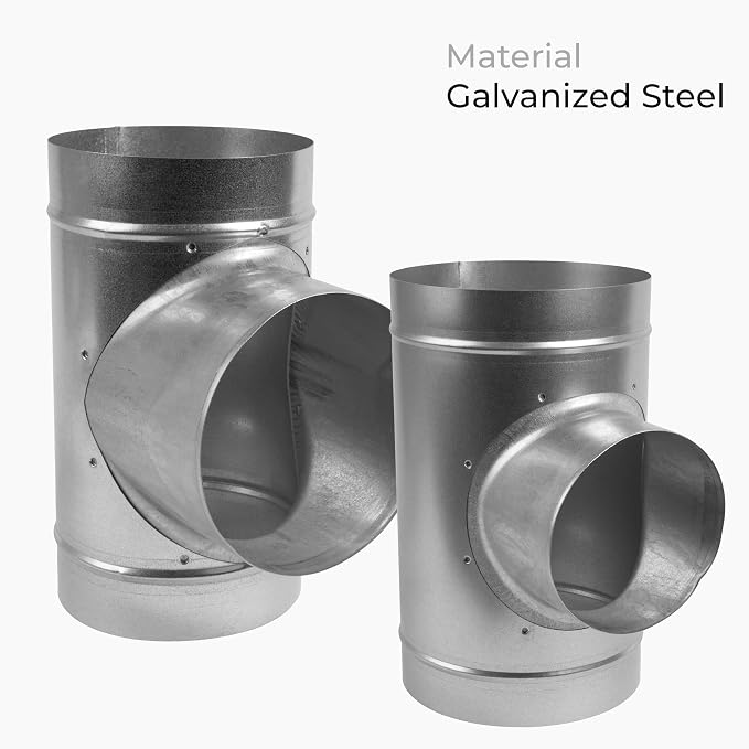 90° Degree Ø8 x 8 x 6 Inch T Shape Duct Splitter - Image 6