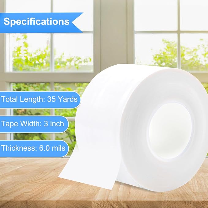 Window Sealing Tape Weather Stripping 2 Inch x 50 Yards Clear Window Insulation - Image 2