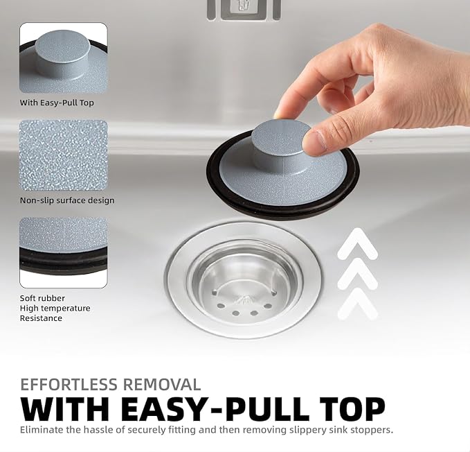 RQYEKDO 3.5" Gray Sink Stopper Fits InSinkErator Moen Waste Maid - Image 3