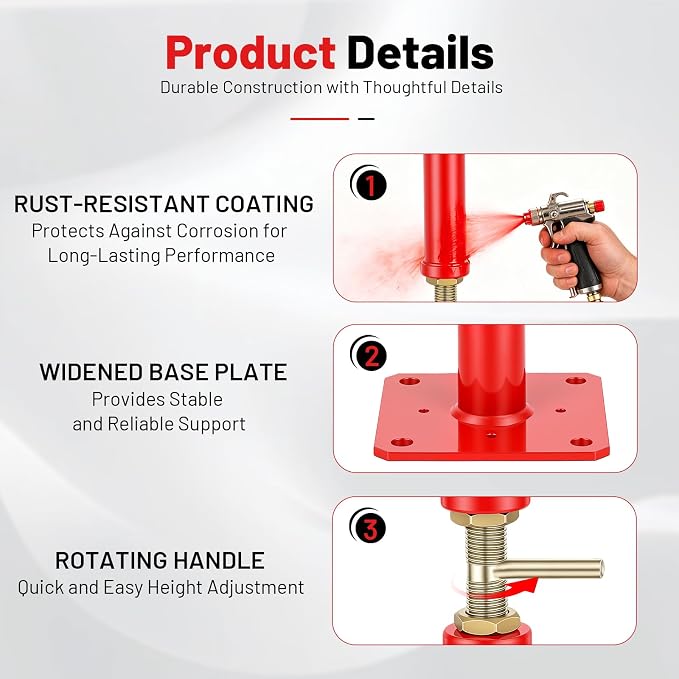 House Jacks for Leveling, 4 Pack House Floor Jack 12-22 Inch Adjustable Jack - Image 5