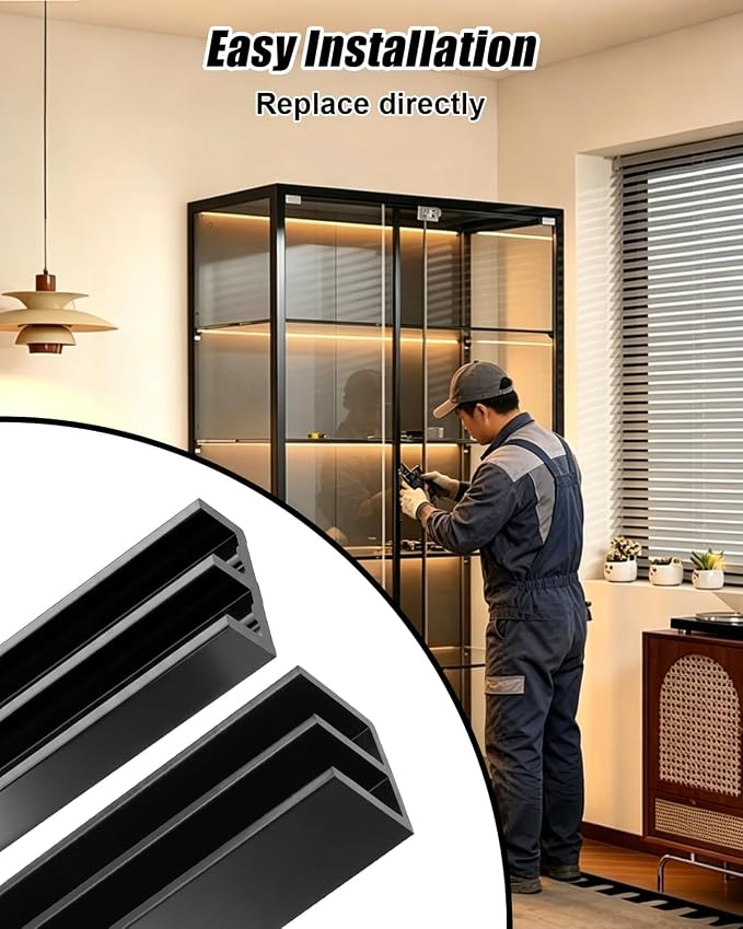 2 Sets 4FT Plastic Sliding Door Track Set Fit - Image 6