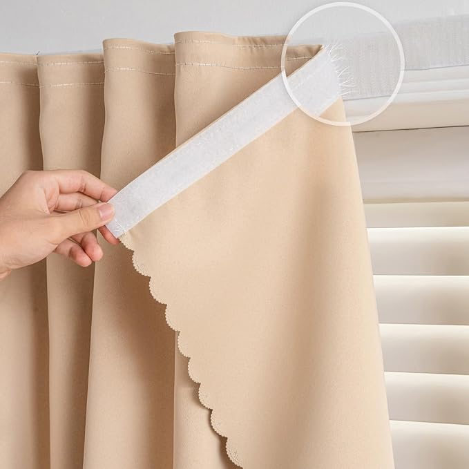 Self Adhesive Curtains, No Drilling Curtains, Easy Installation by gonnrly