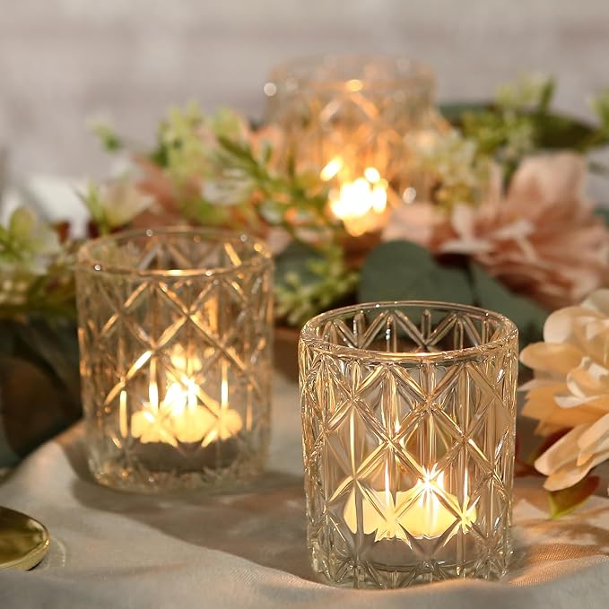 48 Pack Votive Candle Holders, Glass Clear Small Tea Light Candle Holders | - Image 8