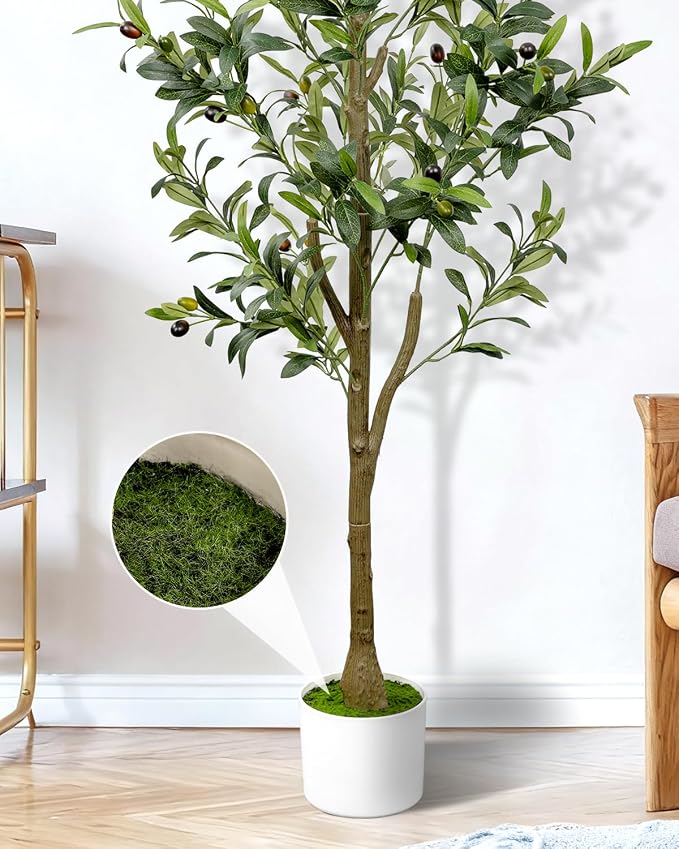 4FT Artificial Olive Tree Indoor Tall Faux - Image 4