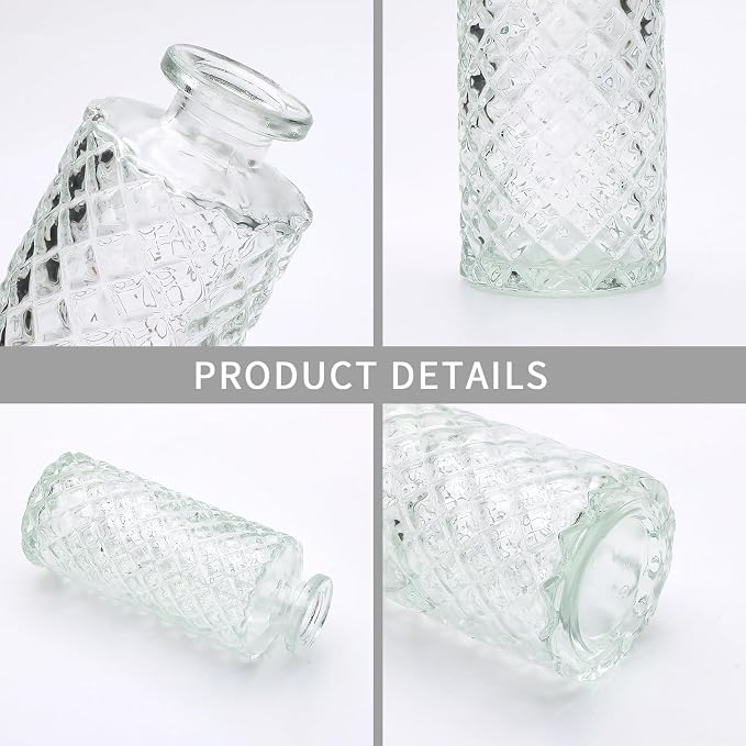 Glass Bud Vase Set in Bulk, Home Table Flower Decor, Party Decorations | Small - Image 3