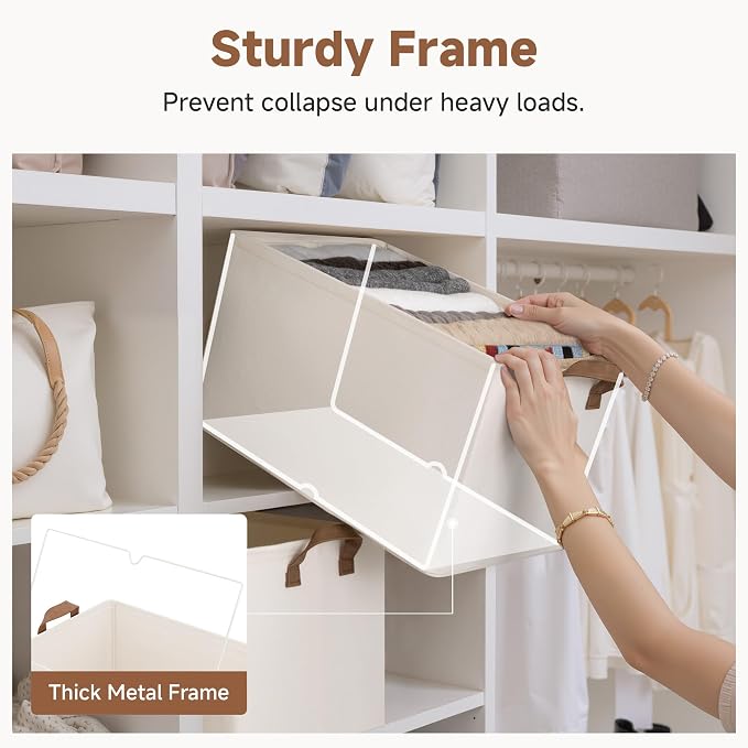 StorageWorks Closet Storage Baskets, Natural Color, Extra Large - Image 4