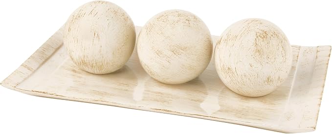 Creative Scents Rustic Luxe Decorative Tray and Orb Set by CreativeScents