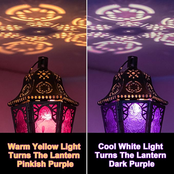 Moroccan Decorations Indoor, 13.6’’ Lantern Decorative Outdoor, Halloween Style - Image 3