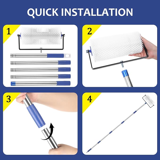 Spiked Roller for Self Leveling, Equipped 34-77”Adjustable Extension Handle | - Image 7