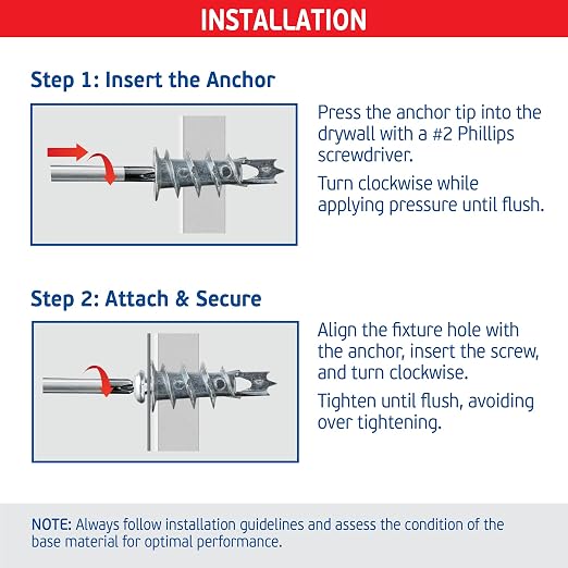 #8 Zinc Plaster Bite Self Drilling Drywall Anchors w/Screws – Heavy Duty Zinc - Image 4