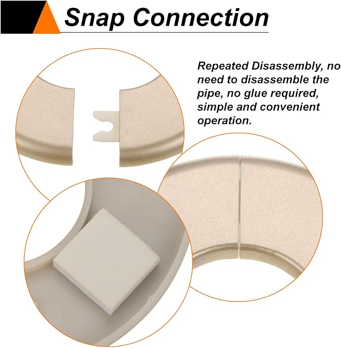 HARFINGTON 2pcs Wall Split Flange 51mm/2" Self-Adhesive Plumbing Cover Plates - Image 4