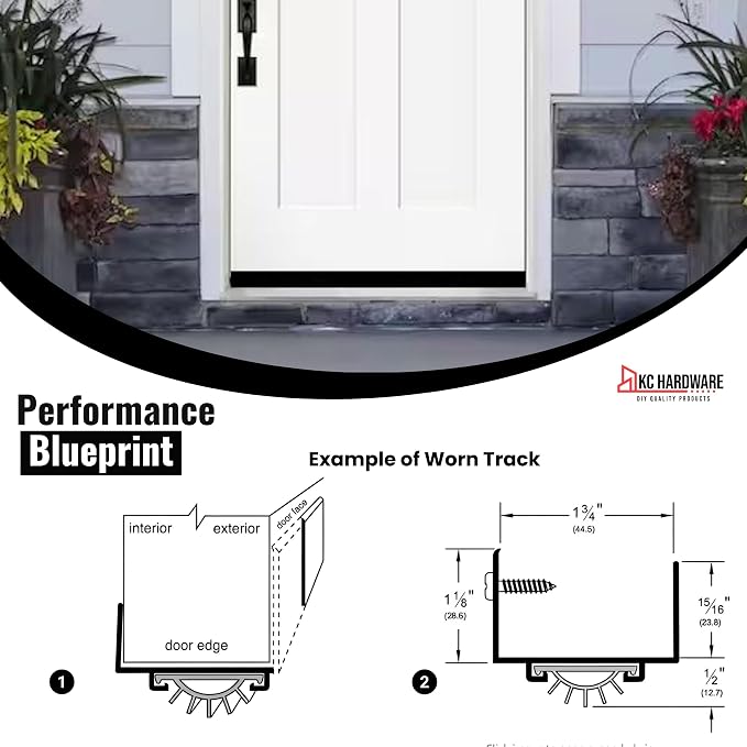 U Shaped Aluminum Door Bottom Sweep - Image 3