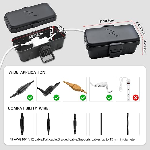 Hrensaw 3PCS Small Weatherproof Electrical Connection Box, Outdoor Electrical - Image 2