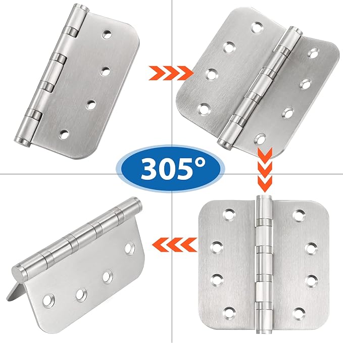 4'' Ball Bearing Door Hinges Stainless Steel Heavy Duty Hinges 4 x 4 inch - Image 4