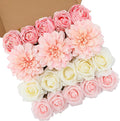 Pink Artificial Flowers Fake Rose Flowers Dahlia by FloweroyalCrafts