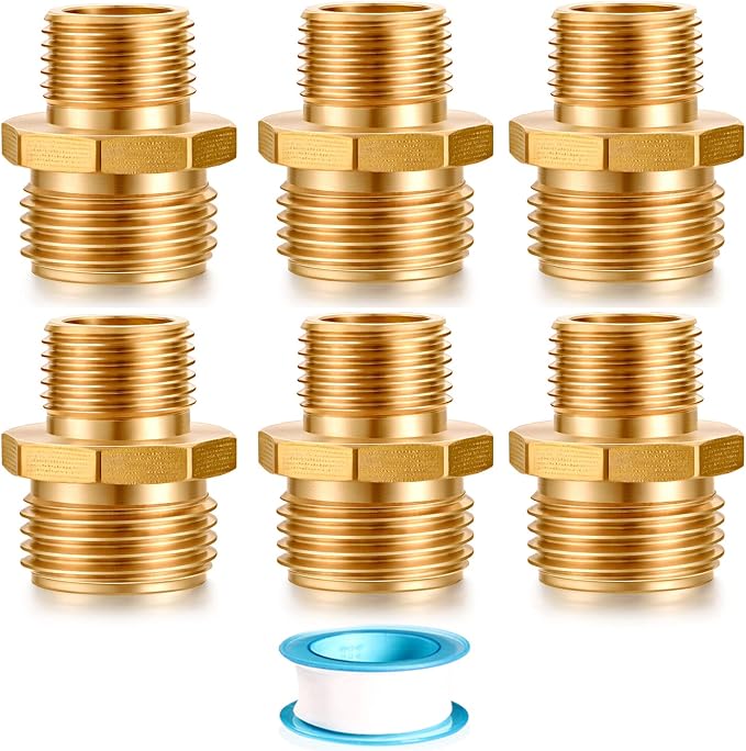Garden Hose Fittings Connectors Adapter Solid brass Brass Repair Male faucet by YELUN