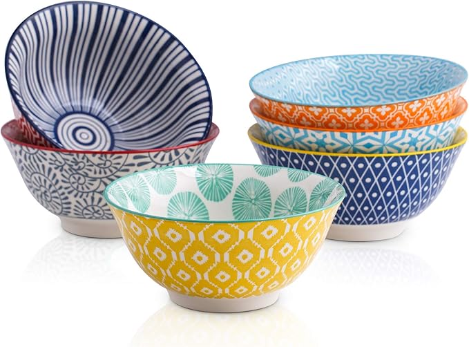 Selamica Porcelain Ice Cream Bowls Set of 6, Small Bowls, Ice Cream by Selamica