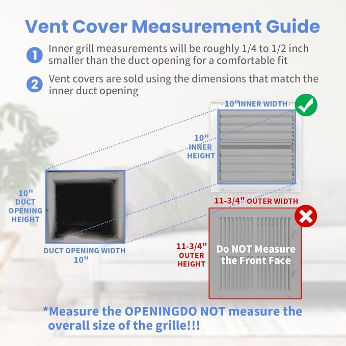 10 x 10 Inch Air Vent Covers for Wall or Ceiling - Image 6