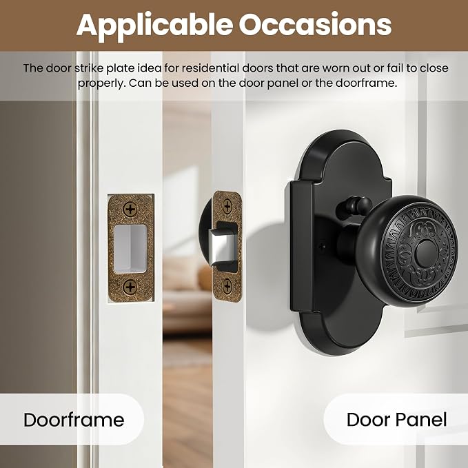 Deadbolt Strike Plate Door Backplate 1" x 2-1/4" Round Corner | 1 Pack - Image 8