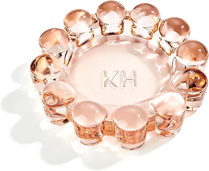 Chic Orange Bubble Glass Candle Dish – Modern Clear Glass Candle Holder by khtumeware