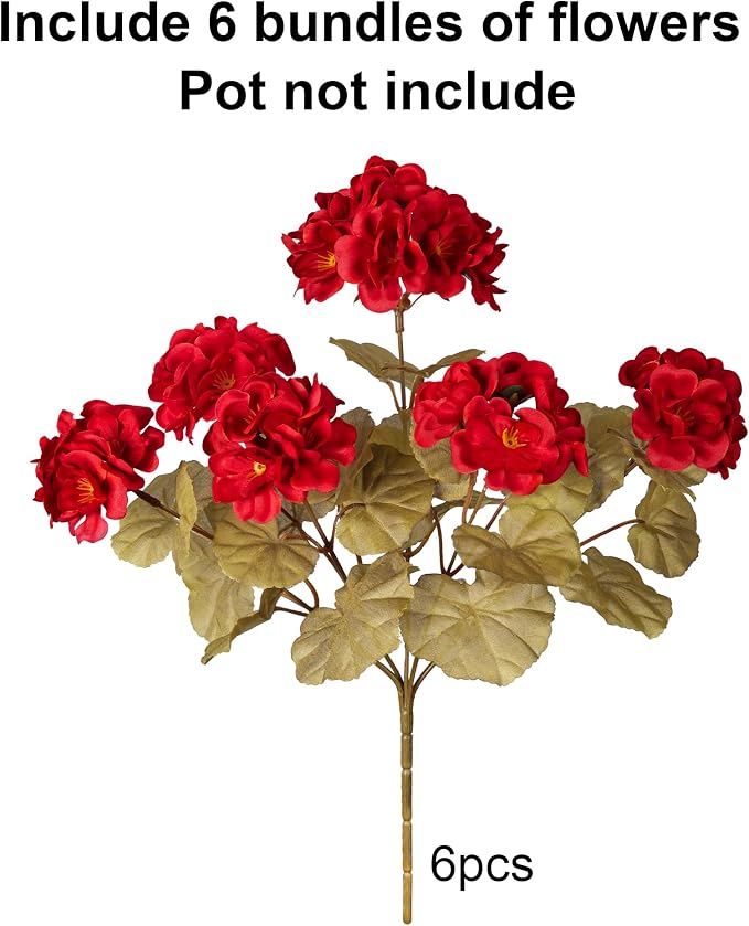 Fake Geraniums Artificial Flowers - Image 6