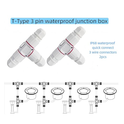 T-Type Waterproof Cable Connectors, 3 Way IP68 Waterproof Electrical Junction - Image 7