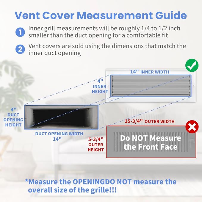 14 x 4 Inch Air Vent Covers for Wall or Ceiling - Image 6